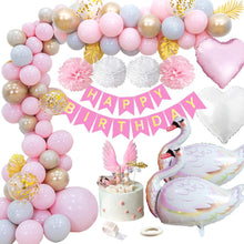 Carica l'immagine nel visualizzatore di Gallery, MMTX Decorazioni Feste di Compleanno, con Striscioni di Buon Compleanno, Palloncini a Cigno, Palloncino Cuore di Elio, Pompon di Carta, Cake Toppers e Palloncini in Lattice per Fidanzata Figlia