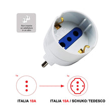 Carica l&#39;immagine nel visualizzatore di Gallery, EXTRASTAR Set 4 Adattatori da Schuko a Spina presa- 4 Pezzi, Bianco - Ilgrandebazar