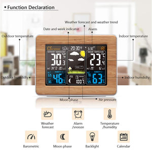 Stazione Meteo Automatica Digitale Wireless 17.5 * 8 * 13.5cm, Giallo