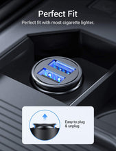 Carica l'immagine nel visualizzatore di Gallery, Caricabatteria auto USB, 4.8A Caricatore adattatore universale Caricabatterie da auto 2 Porte Super Mini Alluminio macchina per Phone X / 8/7 / 6s / Plus, Galaxy S8 / S7 / Edge, Huawei P9/P10 (Nero) Black