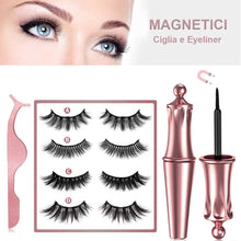 Carica l'immagine nel visualizzatore di Gallery, Ciglia Magnetiche, 2020 Escalation Ciglia Finte Magnetiche e Set Di Eyeliner Contengono 4 Paia Riutilizzabili Ciglia Finte Naturali 3D, Nessuna Colla
