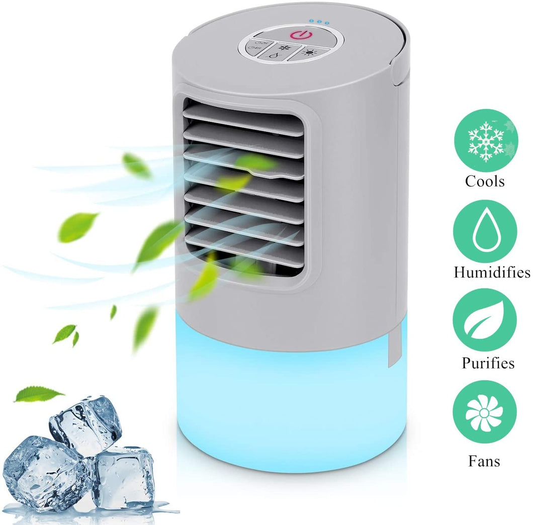 Mini Condizionatore Portatile 4in1 - Ventilatore, Umidificatore, Luce Notturna Con Serbatoio 600ml - Foto 8