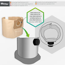 Carica l&#39;immagine nel visualizzatore di Gallery, 1 set da 10 sacchetti per aspirapolvere e 1 filtro a cartuccia, adatto per aspirapolvere multiuso Kärcher della serie WD3 e MV3