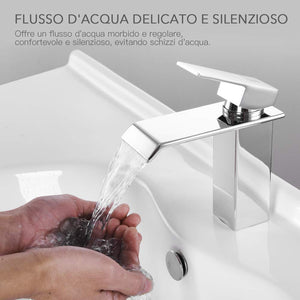 ZREE Rubinetto Bagno lavabo Cascata, Miscelatore Lavabo Normale, Wf01