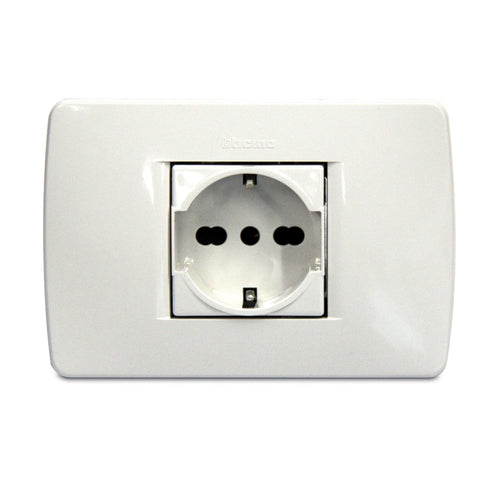 BTicino S4140CAB Luna Premont Kit Presa Standard Tedesco/Bipasso, Bianco - Ilgrandebazar