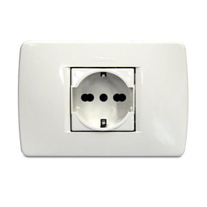 BTicino S4140CAB Luna Premont Kit Presa Standard Tedesco/Bipasso, Bianco - Ilgrandebazar