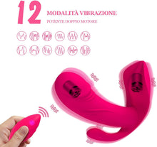 Carica l'immagine nel visualizzatore di Gallery, Massaggiatore in silicone, 100% impermeabile, massaggiatore wireless ricaricabile, 12 modalità di lavoro, doppio motore