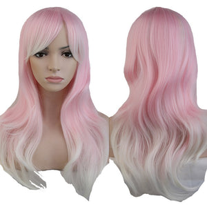Parrucca Rosa/Viola Lunga Donna Capelli Lunghi Wig Parrucche Sintetiche per... - Ilgrandebazar