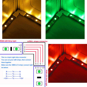KINYOOO 4 pin L-forma Connettore angolare (10 pezzi), 4 Strisce LED... - Ilgrandebazar