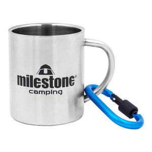 Milestone - Tazza da Campeggio in Acciaio Inox, Colore 0,3 l, argento - Ilgrandebazar