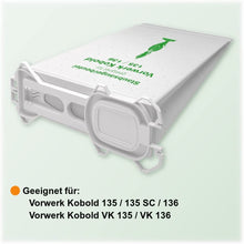 Carica l'immagine nel visualizzatore di Gallery, 18 Sacchetti per aspirapolvere compatibili con Vorwerk Kobold 135, 136, 135SC, VK 135 e VK 136, 5 strati di tessuto non tessuto, sacchetti tipo VO 8335 con chiusura igienica
