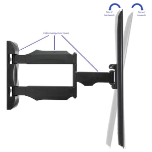Invision Supporto TV - Ultra Sottile M / Inclinabile e Girevole, Nero - Ilgrandebazar