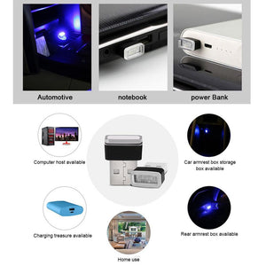 Pawaca, illuminazione auto USB LED, per interni auto, White Blue Red Pink - Ilgrandebazar