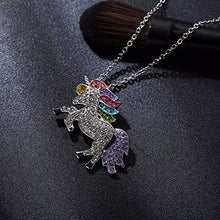 Carica l&#39;immagine nel visualizzatore di Gallery, Collana Pendente con Unicorno Fashion Rainbow Crystal Ciondolo Fascino... - Ilgrandebazar