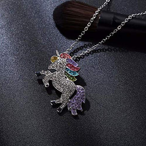 Collana Pendente con Unicorno Fashion Rainbow Crystal Ciondolo Fascino... - Ilgrandebazar