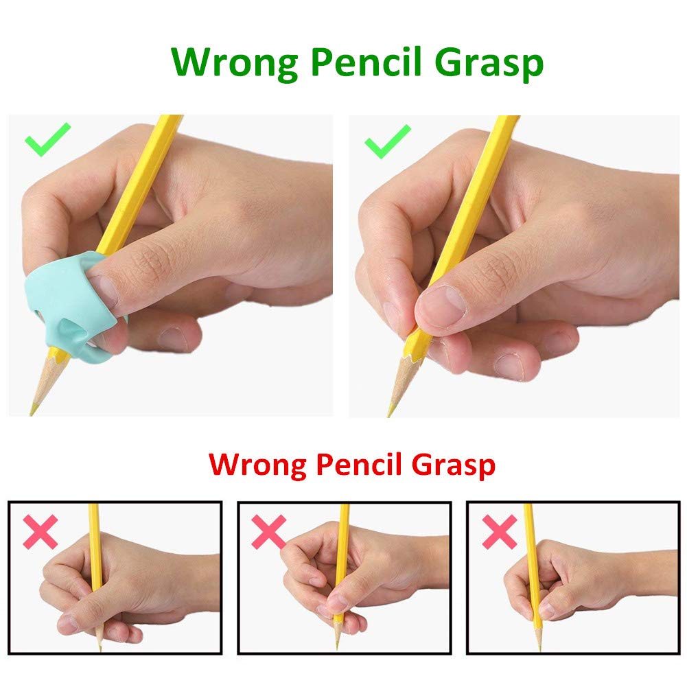 Impugnature Per Matita In Silicone Per Bambini | Correttore Postura Scrittura | Prevenzione Miopia | 3 Pezzi Multicolore - Foto 9