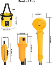 Carica l'immagine nel visualizzatore di Gallery, AUTOPkio Kit Secchio Pieghevole per Doccia Esterna Portatile, Testina per Doccia da Campeggio Inserto Adattatore per Sigaretta da 12 V e trasforma l'acqua in Un Flusso costante e Delicato