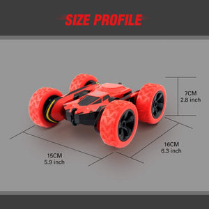Macchina Telecomandata, 4WD RC Auto Telecomando 360° Rotazione Acrobatica RC Stunt Car Telecomandate, 1:28 / 2.4GHZ Macchina Radiocomandata per Bambini Giocattoli - Rosso (Batteria Non Inclusa)