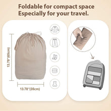 Carica l'immagine nel visualizzatore di Gallery, MCleanPin 2 PZ Sacchi da Biancheria Sacco Portabiancheria Alta Resistente con Coulisse Borsa per Il Bucato da Viaggio Pieghevole Lavabile e Riutilizzabile,Beige