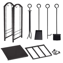 Carica l&#39;immagine nel visualizzatore di Gallery, Amagabeli rack di legna da ardere con 4 strumenti 74 x 40 x 30cm grande... - Ilgrandebazar