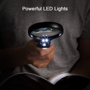 BUSATIA Lente d'ingrandimento con luce 3X 45X, lente da Nero