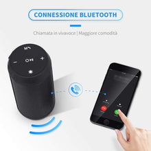 Carica l&#39;immagine nel visualizzatore di Gallery, Cassa Bluetooth Altoparlante Speaker Portatili Stereo Hi-Fi 1800mAh, Nero - Ilgrandebazar
