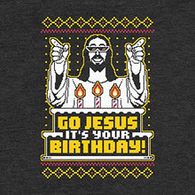 Carica l'immagine nel visualizzatore di Gallery, Maglia Maniche Lunghe Uomo Motivo Natalizio Go Jesus It's Your Birthday Natale Large Rosso