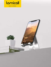 Carica l&#39;immagine nel visualizzatore di Gallery, Lamicall Supporto Telefono Regolabile, Dock Telefono - Universale Supporto Dock per Phone 11 PRO, XS Max, XS, X, XR, 8, 7, 6 Plus, Samsung S10 S9 S8 S7, Huawei, Scrivania, Altri Smartphone - Argento