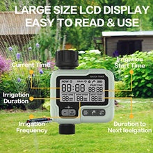Carica l&#39;immagine nel visualizzatore di Gallery, CROSOFMI Centralina Irrigazione Giardino Timer Irrigazione Automatico Programmatore Irrigazione /IPX5 Impermeabile/Ritardo Pioggia/Modalità di Irrigazione Manuale/Funzione di Blocco Bambini