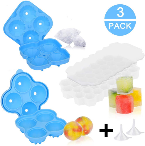 KATELUO Stampo Ghiaccio in Silicone con Coperchio, Ghiaccio Stampo Cubo, Stampi per Ghiaccio per Cocktail, Whisky, Bevande, Succo e Altre Cibo