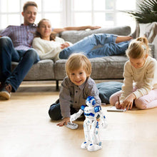 Carica l&#39;immagine nel visualizzatore di Gallery, NEWYANG Robot Giocattolo Bambini - Robot Telecomandato con Intelligente Programmabile, Gesture Sensing,Parla,Cammina,Cantando e Balla,USB Ricarica Toy Robot (Blu)