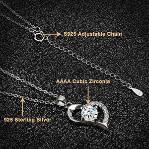 S925 Collana moda argento Squisito diamante artificiale collana L'amore