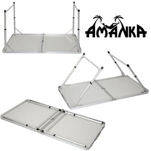 AMANKA Tavolino da PIC-nic 120x60x70cm Tavolo Campeggio in grigio scuro - Ilgrandebazar