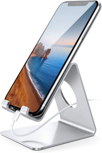 Lamicall Supporto Telefono, Dock Telefono : Universale Supporto Dock per Phone XS XS Max XR X 8 7 6 6S Plus 5 5S 4 4S, Huawei, Samsung S9 S8 S7 S6 S5 S4 S3, Scrivania, Altri Smartphone - Argento