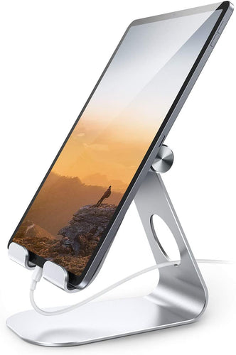 Lamicall Supporto Tablet, Supporto Regolabile : Universale Stand Dock per 2018 Pad PRO 10.5, PRO 9.7, PRO 12.9, Pad Mini 2 3 4, Pad Air, Air 2, Phone, Samsung Tab, Altri Tablets - Argento