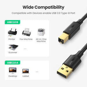 UGREEN Cavo Stampante USB 2.0, Maschio A B Placcato in 1.5M - Ilgrandebazar