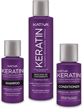 Carica l&#39;immagine nel visualizzatore di Gallery, Kativa - Keratin Alisado Brasileño, Kit Stiratura Brasiliana - Trattamento Professionale Lisciante Anti Crespo alla Cheratina, Senza Formaldeide e Solfati - con Shampoo, Balsamo e Maschera Trattamento