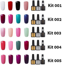 Carica l&#39;immagine nel visualizzatore di Gallery, Elite99 Smalto Semipermente per Unghie in Gel UV LED 7pzs Colori con Base Coat Top Coat Lucido Top Coat Matte Kit per Manicure Smalti Gel per Unghie Soak Off - Set 001