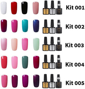 Elite99 Smalto Semipermente per Unghie in Gel UV LED 7pzs Colori con Base Coat Top Coat Lucido Top Coat Matte Kit per Manicure Smalti Gel per Unghie Soak Off - Set 001