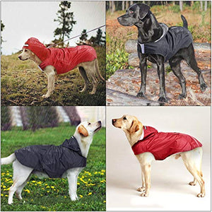 Idepet - Mantella per cani con cappuccio e foro il XXXXXXL, Rosso