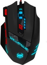 Carica l'immagine nel visualizzatore di Gallery, ZELOTES T90 Mouse da Gioco, ad Alta Precisione 9200 DPI Mouse Gaming con Design di 8 Pulsanti ,Cartucce di Peso Regolabile per PC Laptop Computer Notebook,Nero