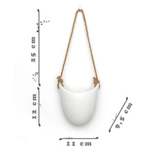 Carica l&#39;immagine nel visualizzatore di Gallery, Kazai. Florero Colgante de Cerámica | Conjunto Standard, Bianco | Brillante - Ilgrandebazar