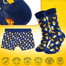 Carica l&#39;immagine nel visualizzatore di Gallery, CityComfort Calzini Uomo Divertenti e Boxer Uomo Cofanetto Regalo Calze Divertenti Uomo Birra Pizza Gaming e Boxer Simpatici Uomo S-3XL Regalo Zio Amico Festa del papà Natale Befana (Navy Pizza, L)