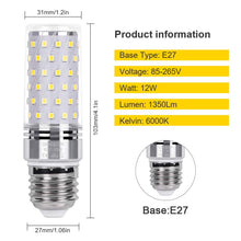 Carica l&#39;immagine nel visualizzatore di Gallery, SanGlory Lampadina LED E27 12W Equivalenti a 100W Incandescenza, Fredda