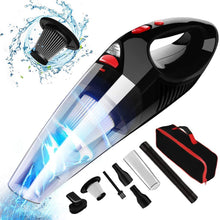 Carica l'immagine nel visualizzatore di Gallery, RIKIN Aspirabriciole Senza Fili Aspirapolvere Portatile Potente 7000PA 120W 12V Aspirapolvere Ricaricabile Filtro HEPA Umido e Secco con illuminazione a LED per Auto Ufficio Casa