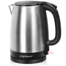 Carica l'immagine nel visualizzatore di Gallery, Aigostar Milo - Bollitore Acqua Elettrico 2200W, Capacità 1,7L, Bollitori In Acciaio Inox spazzolato, Senza BPA con Spegnimento Automatico e Protezione da Bollitura a Secco, Filtro Anticalcare, Nero