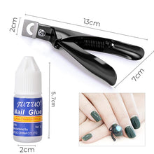 Carica l'immagine nel visualizzatore di Gallery, JJsctly 6x 3g Super Nail Bond Colla, 1x Tagliaunghie finte, Per Unghie Finte, Trasparente nail colla per Le Unghie Acriliche Professional da Salone di Bellezza