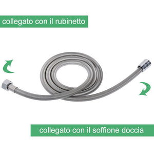 Rovtop 1.5m Flessibile Doccia, Adatto a Tutti i Soffione 1.5M, Argento - Ilgrandebazar