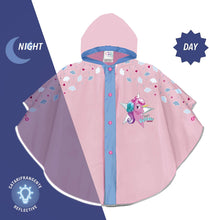 Carica l&#39;immagine nel visualizzatore di Gallery, PERLETTI Mantellina Pioggia Bambina Unicorno Rosa - Poncho Antipioggia Baby Unicorn con Cappuccio e Bottoni - Kway Bimba per Bambine con Nuvolette - Impermeabile Taglia 3 4 5 6 Anni Rosa 3-6 anni