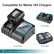 Carica l&#39;immagine nel visualizzatore di Gallery, Powayup BL1850B Sostituzione per Makita Batteria 18V 5.0Ah BL1850 5.0Ah, Nero